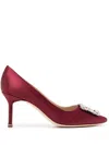 Manolo Blahnik 70mm Hangisi Pumps In Rot