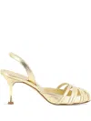 Manolo Blahnik Ankle Strap High-heeled Sandals In Gold