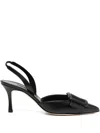 Manolo Blahnik 70mm Maysli Heeled Pumps In Black