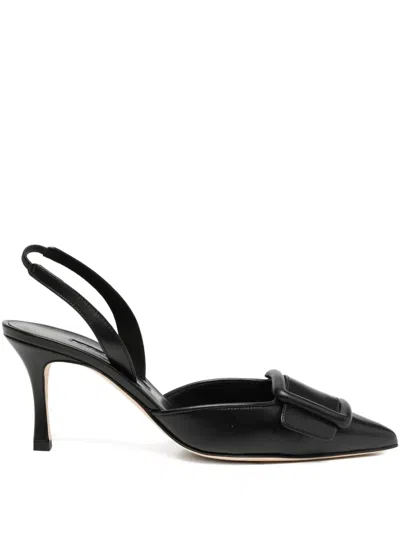 Manolo Blahnik 70mm Maysli Heeled Pumps In Black