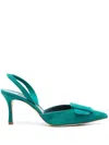 Manolo Blahnik Pointed High-heeled Sandals In Blue