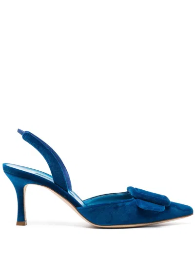 Manolo Blahnik Logo High Heels In Blue