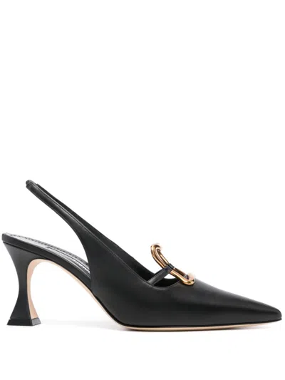 Manolo Blahnik 70mm Nikkal Slingback Pumps In Black