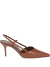 Manolo Blahnik 70mm Slingback Pointed-toe Pumps In Brown
