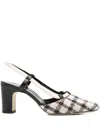 Manolo Blahnik 70mm Vestal Checked Slingback Pumps In Multi