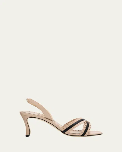 Manolo Blahnik 70mm Volusan Leather Slingback Pumps In Black