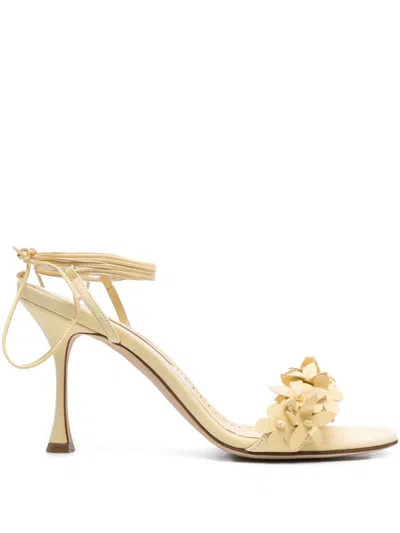 Manolo Blahnik 90mm Anista Heeled Sandals In Yellow