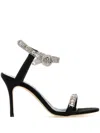 Manolo Blahnik Asasan 90 Crystal-embellished Satin Sandals In Black