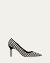 Manolo Blahnik 90mm Bb Houndstooth Wool Pumps In Multi
