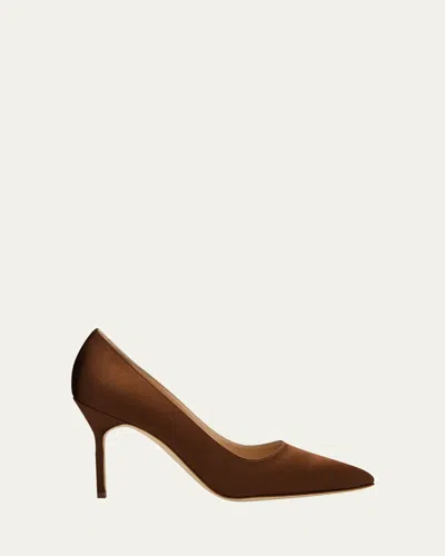 Manolo Blahnik 90mm Bb Satin Pumps In Multi