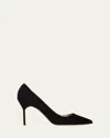 Manolo Blahnik 90mm Bb Suede Pumps In Black