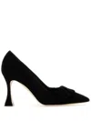 Manolo Blahnik Women Agasia Samba Sc Fabio 105 In Black