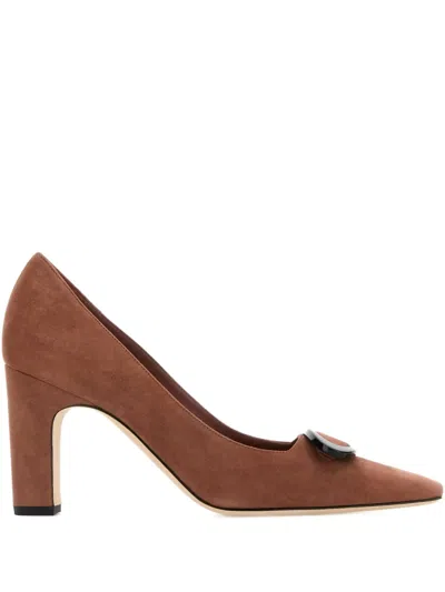 Manolo Blahnik 90mm Fenixhi Pumps In Brown