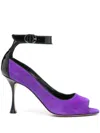 Manolo Blahnik Kadirasa Suede Open-toe Pumps In 紫色