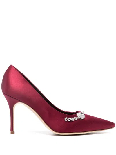 Manolo Blahnik 90mm Lamik Pumps In Dred