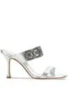 Manolo Blahnik Larapa Sandals In 银色