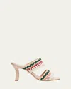 Manolo Blahnik 90mm Mabecomu Embroidered Mule Sandals In Multi