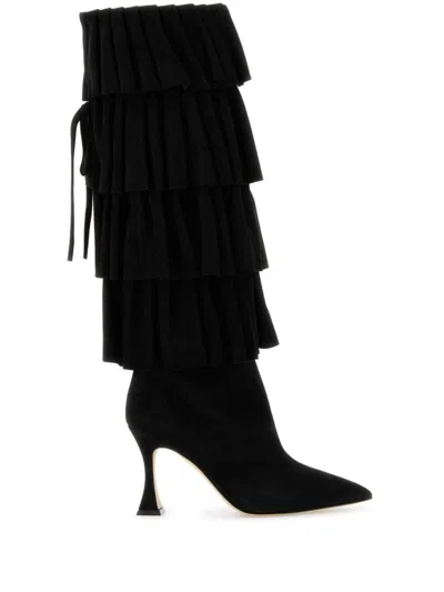MANOLO BLAHNIK 90MM MIRALONE BOOTS