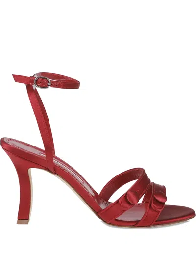 Manolo Blahnik 90mm Neusita Sandals In Red