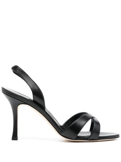 Manolo Blahnik 90mm Slingback Sandals In Black