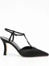 Manolo Blahnik Sufik Embellished Satin T-strap Pumps