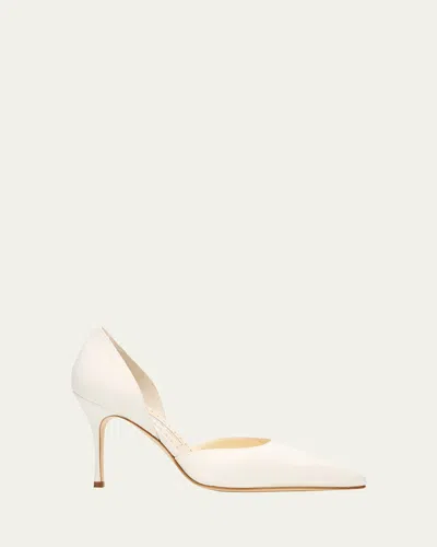 Manolo Blahnik 90mm Taylerbinu Satin Pointed-toe Pumps In Black