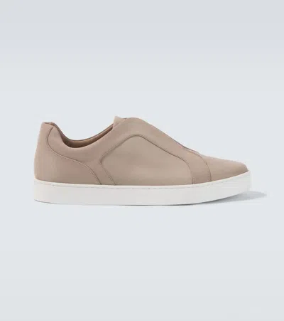 Manolo Blahnik Agilio Suede Sneakers In Neutral