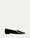 Manolo Blahnik Agrofran Velvet Fringe-trim Loafers In Black