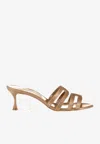 Manolo Blahnik Ahwak 50 Calf Leather Mules In Nude