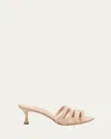 Manolo Blahnik Ahwak 50 Leather Mules In Nude