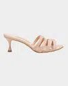 Manolo Blahnik Ahwak 50 Leather Mules In Nude