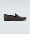 Manolo Blahnik Alder Leather Loafers In Brown