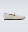 Manolo Blahnik Alder Suede Loafers In Neutral