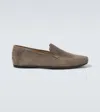 Manolo Blahnik Alder Suede Loafers In Grey
