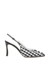 Manolo Blahnik Alexa Check-pattern Heeled Pumps In Black