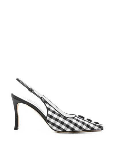 Manolo Blahnik Alexa Check-pattern Heeled Pumps In Black