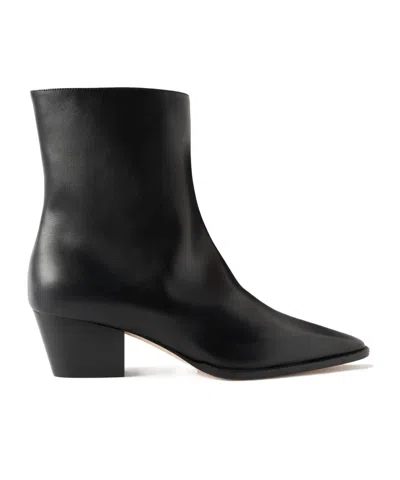 Manolo Blahnik Aliera 50 Leather Ankle Boots In Black