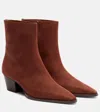 Manolo Blahnik Aliera 50 Nubuck Ankle Boots In Brown