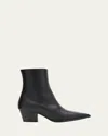 Manolo Blahnik Aliera Leather Booties In Black