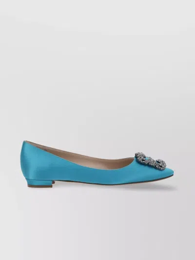 Manolo Blahnik Almond Toe Embellished Ballerina Shoes