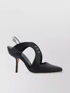 Manolo Blahnik Almond Toe Leather Stiletto Heel Pumps