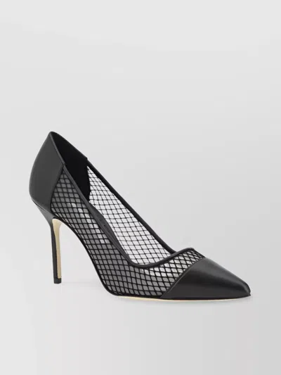 Manolo Blahnik Almond Toe Mesh Lambskin Pumps