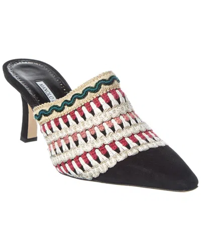 Manolo Blahnik Alo 70 Suede Mule In Multi