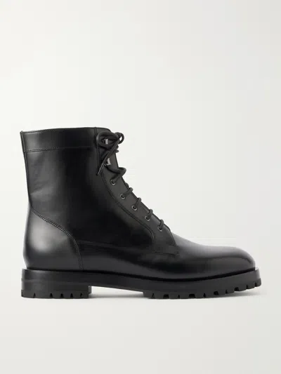 Manolo Blahnik Ambleside Manny Leather Lace-up Boots In Black