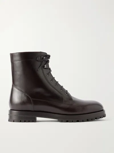 Manolo Blahnik Ambleside Manny Leather Lace-up Boots In Brown