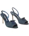 Manolo Blahnik Amelie 90 Suede & Leather Sandal (authentic )