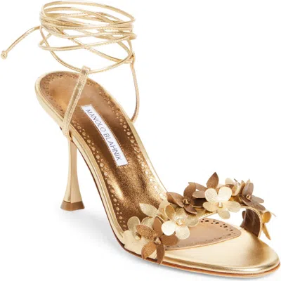 Manolo Blahnik Anista Floral Sandal