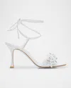 Manolo Blahnik Anista Nappa Leather Ankle-wrap Sandals