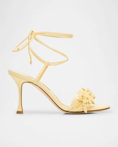 Manolo Blahnik Anista Suede Ankle-wrap Sandals