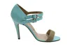 Manolo Blahnik Ankle Strap Heels In Blue Leather In Blue